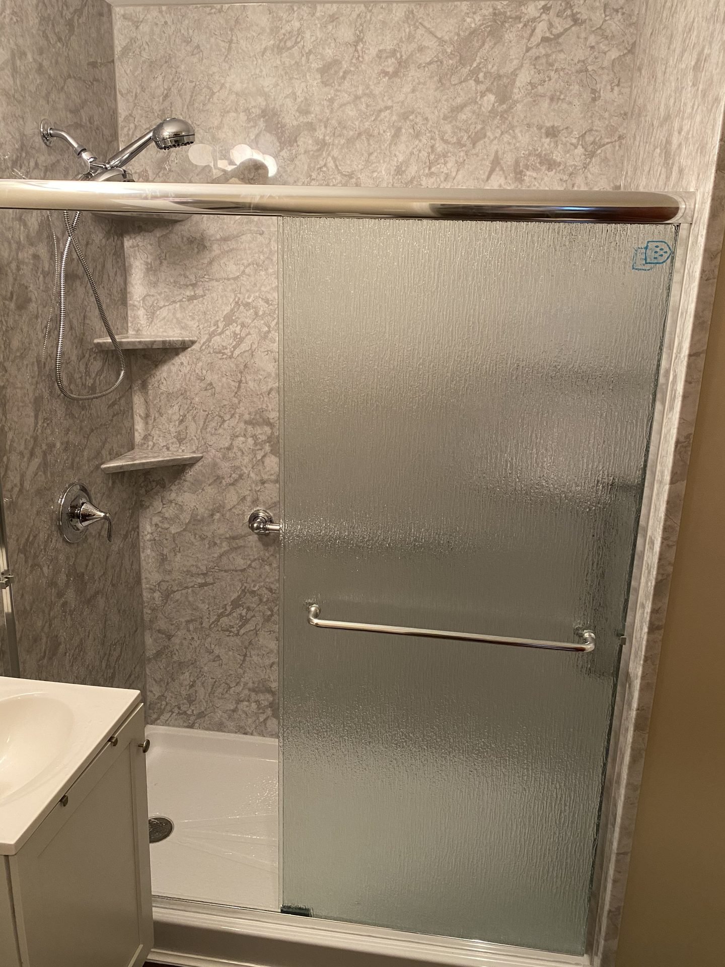 Sliding glass shower door conversion