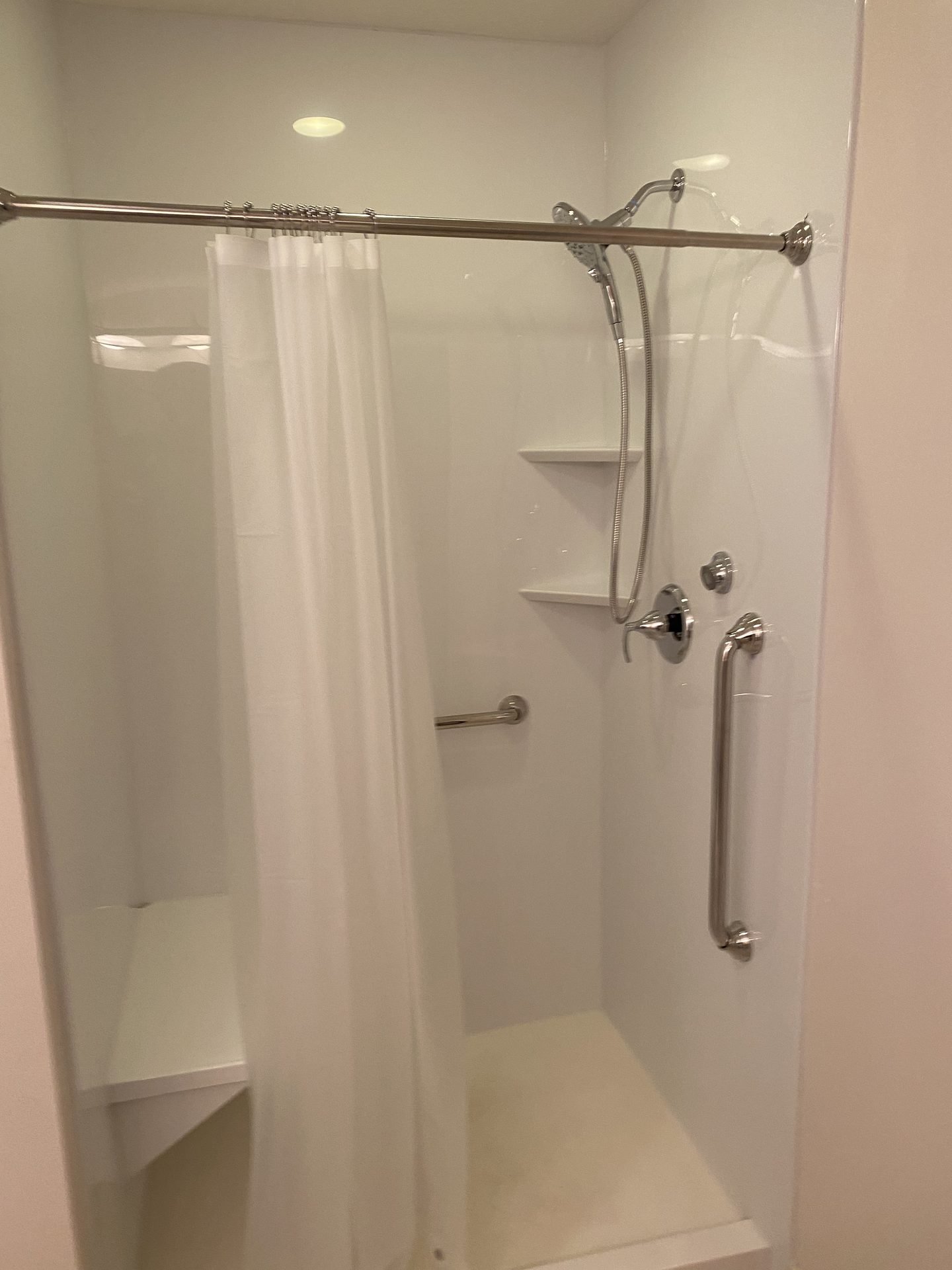 Modern frameless glass shower