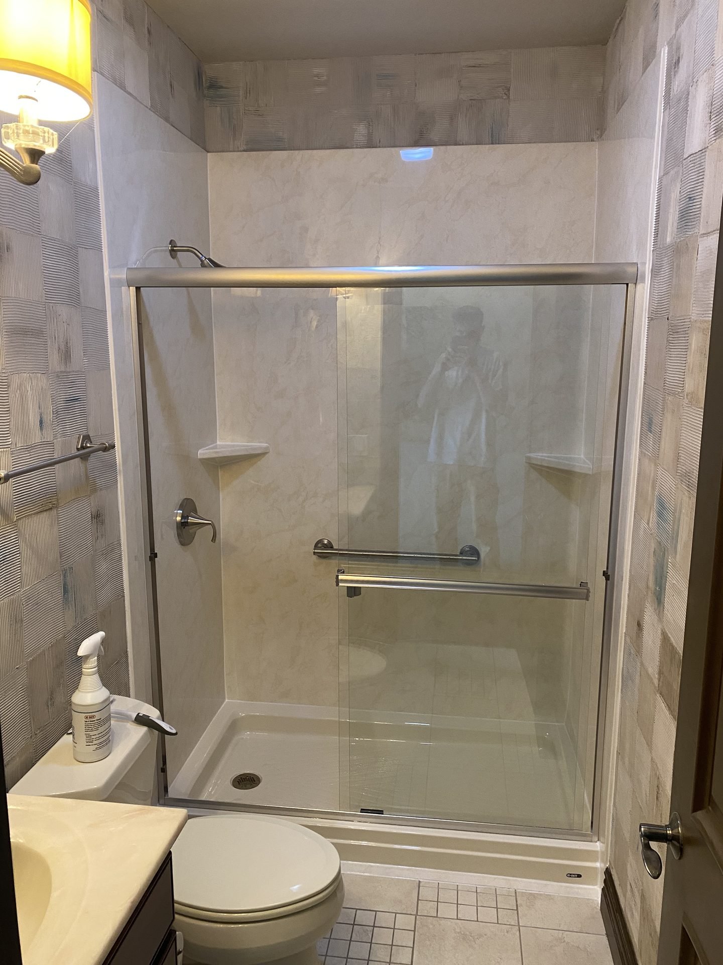 Custom glass shower enclosure